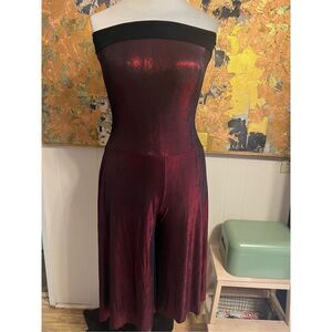 Designs for Dance by Weissman Strapless Iridescent Red  Jumpsuit XL